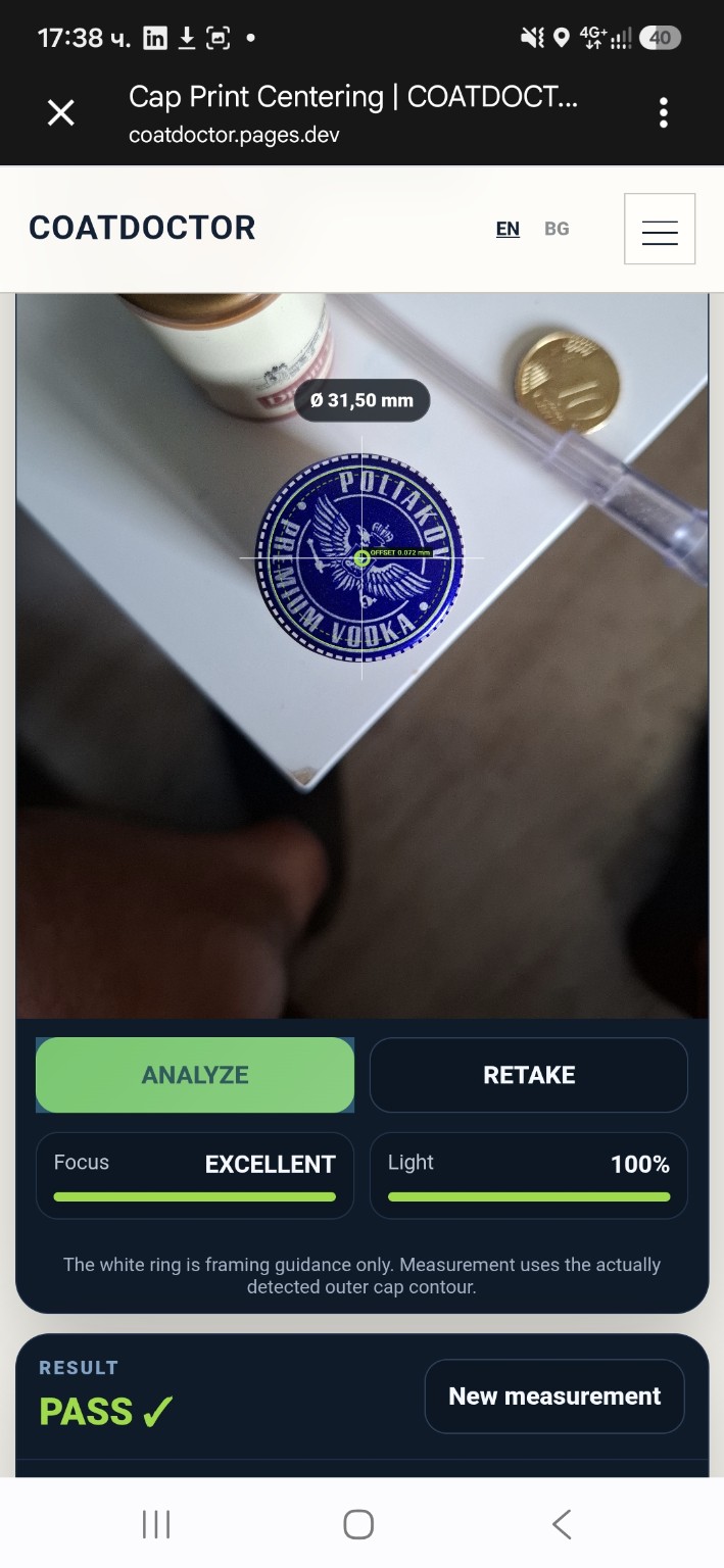Cap Print Centering