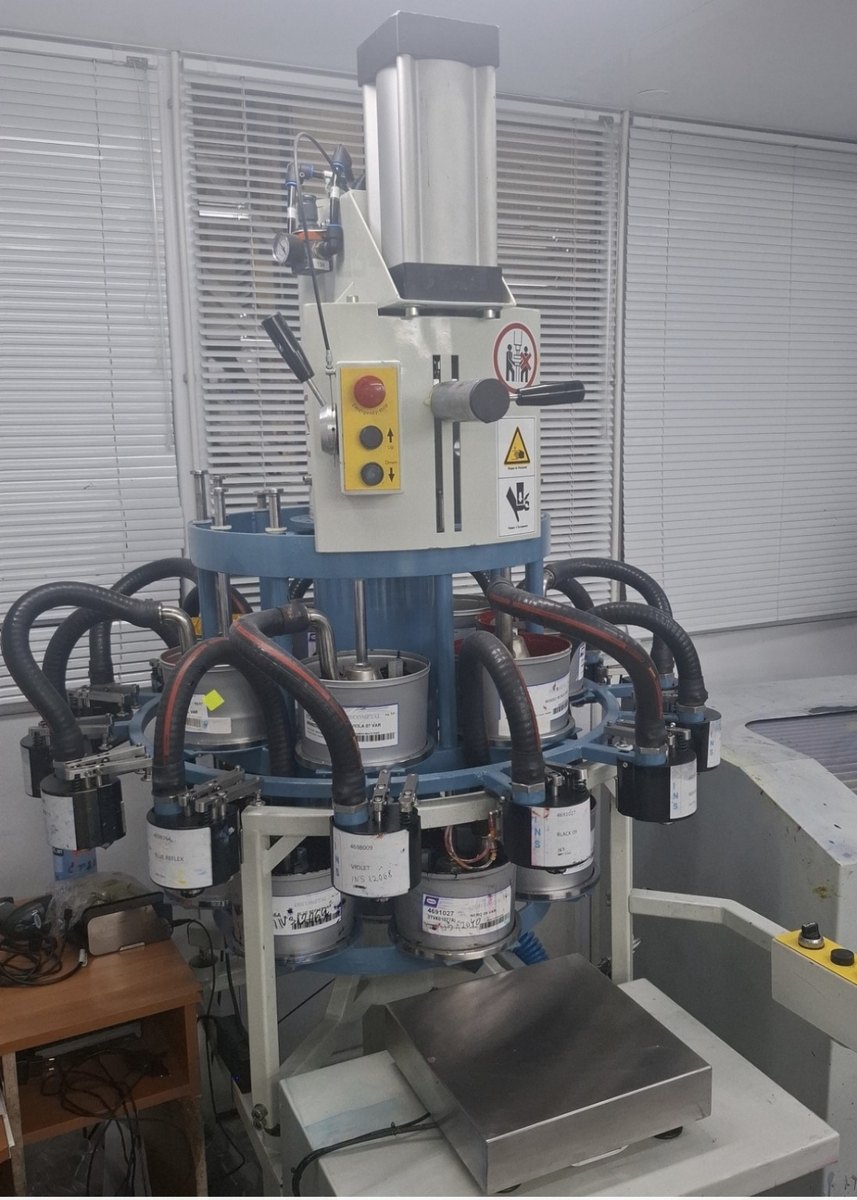 Laboratory dispenser with ink and lacquer components